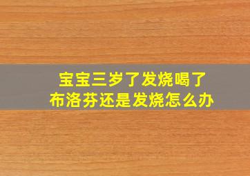 宝宝三岁了发烧喝了布洛芬还是发烧怎么办