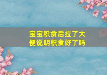 宝宝积食后拉了大便说明积食好了吗