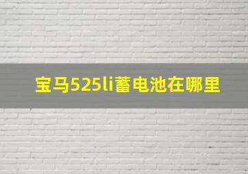 宝马525li蓄电池在哪里