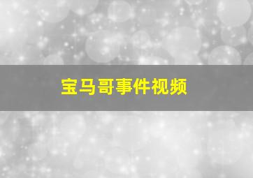 宝马哥事件视频