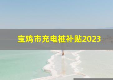 宝鸡市充电桩补贴2023