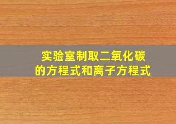 实验室制取二氧化碳的方程式和离子方程式