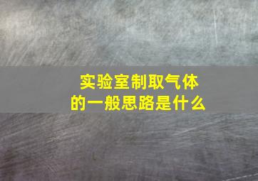 实验室制取气体的一般思路是什么