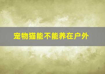 宠物猫能不能养在户外