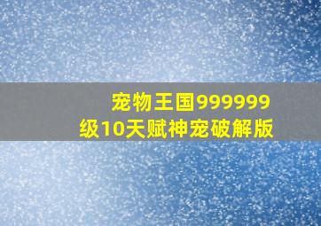 宠物王国999999级10天赋神宠破解版