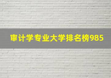 审计学专业大学排名榜985