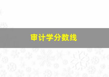 审计学分数线