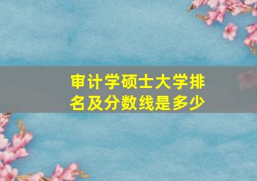 审计学硕士大学排名及分数线是多少