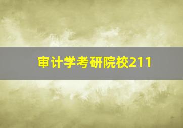 审计学考研院校211