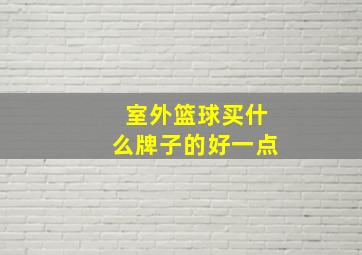 室外篮球买什么牌子的好一点