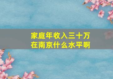 家庭年收入三十万在南京什么水平啊