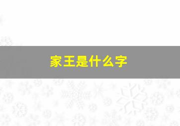 家王是什么字