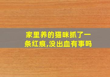 家里养的猫咪抓了一条红痕,没出血有事吗