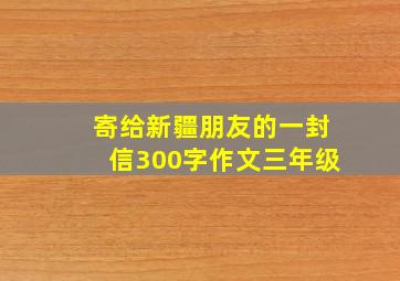 寄给新疆朋友的一封信300字作文三年级