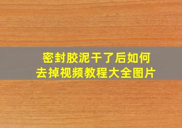 密封胶泥干了后如何去掉视频教程大全图片