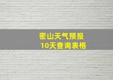 密山天气预报10天查询表格