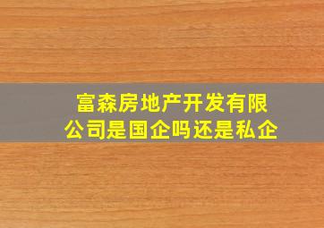 富森房地产开发有限公司是国企吗还是私企