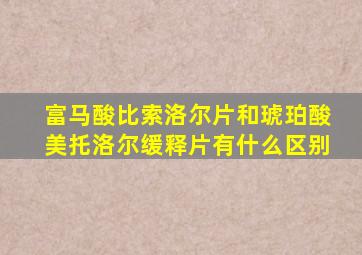 富马酸比索洛尔片和琥珀酸美托洛尔缓释片有什么区别