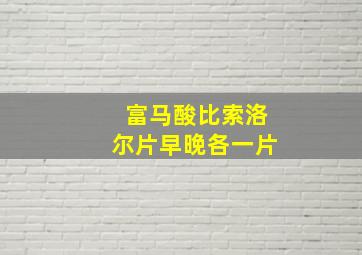 富马酸比索洛尔片早晚各一片