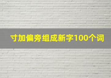 寸加偏旁组成新字100个词