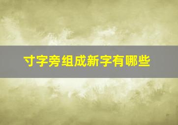 寸字旁组成新字有哪些