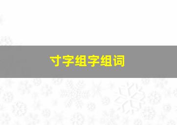 寸字组字组词