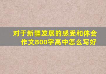 对于新疆发展的感受和体会作文800字高中怎么写好