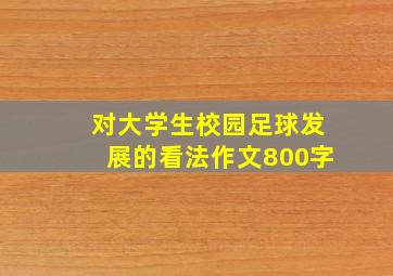 对大学生校园足球发展的看法作文800字