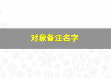 对象备注名字