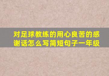 对足球教练的用心良苦的感谢话怎么写简短句子一年级