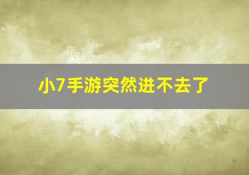 小7手游突然进不去了