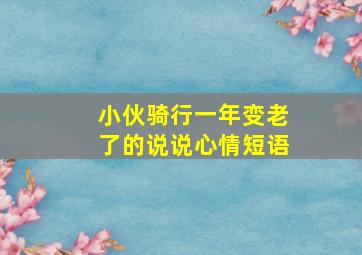 小伙骑行一年变老了的说说心情短语