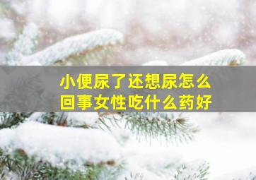 小便尿了还想尿怎么回事女性吃什么药好