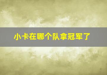 小卡在哪个队拿冠军了