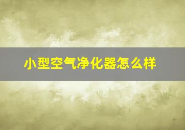 小型空气净化器怎么样