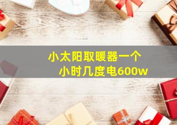 小太阳取暖器一个小时几度电600w