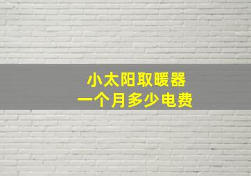 小太阳取暖器一个月多少电费