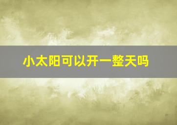 小太阳可以开一整天吗