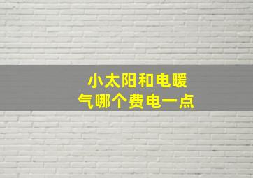 小太阳和电暖气哪个费电一点