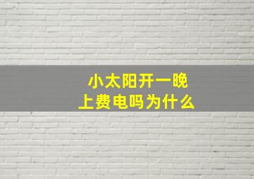 小太阳开一晚上费电吗为什么