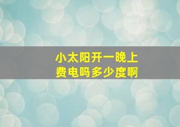 小太阳开一晚上费电吗多少度啊