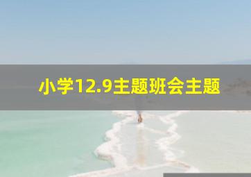 小学12.9主题班会主题