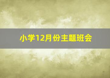 小学12月份主题班会