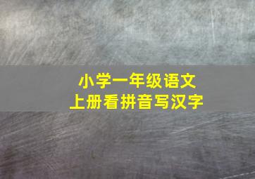 小学一年级语文上册看拼音写汉字