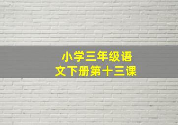 小学三年级语文下册第十三课