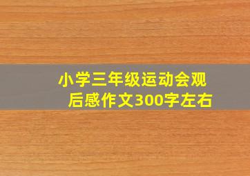 小学三年级运动会观后感作文300字左右