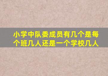 小学中队委成员有几个是每个班几人还是一个学校几人