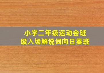 小学二年级运动会班级入场解说词向日葵班