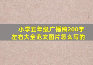 小学五年级广播稿200字左右大全范文图片怎么写的