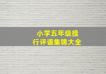 小学五年级操行评语集锦大全